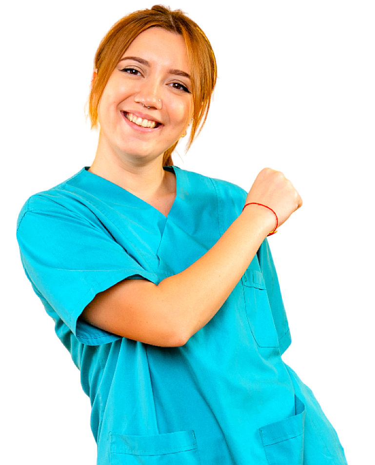 nurse with piercing with her nose