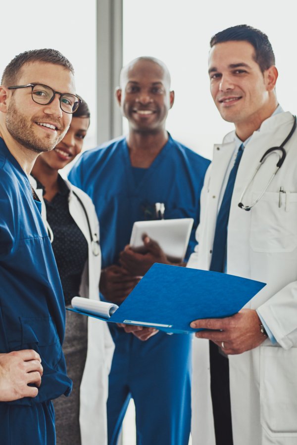 black skin nurse holding patient book