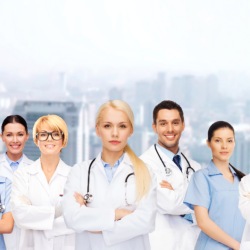 one nurse wearing eyeglasses