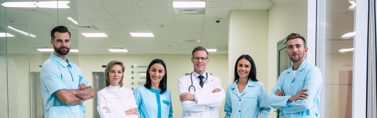 three doctor and nurse standing